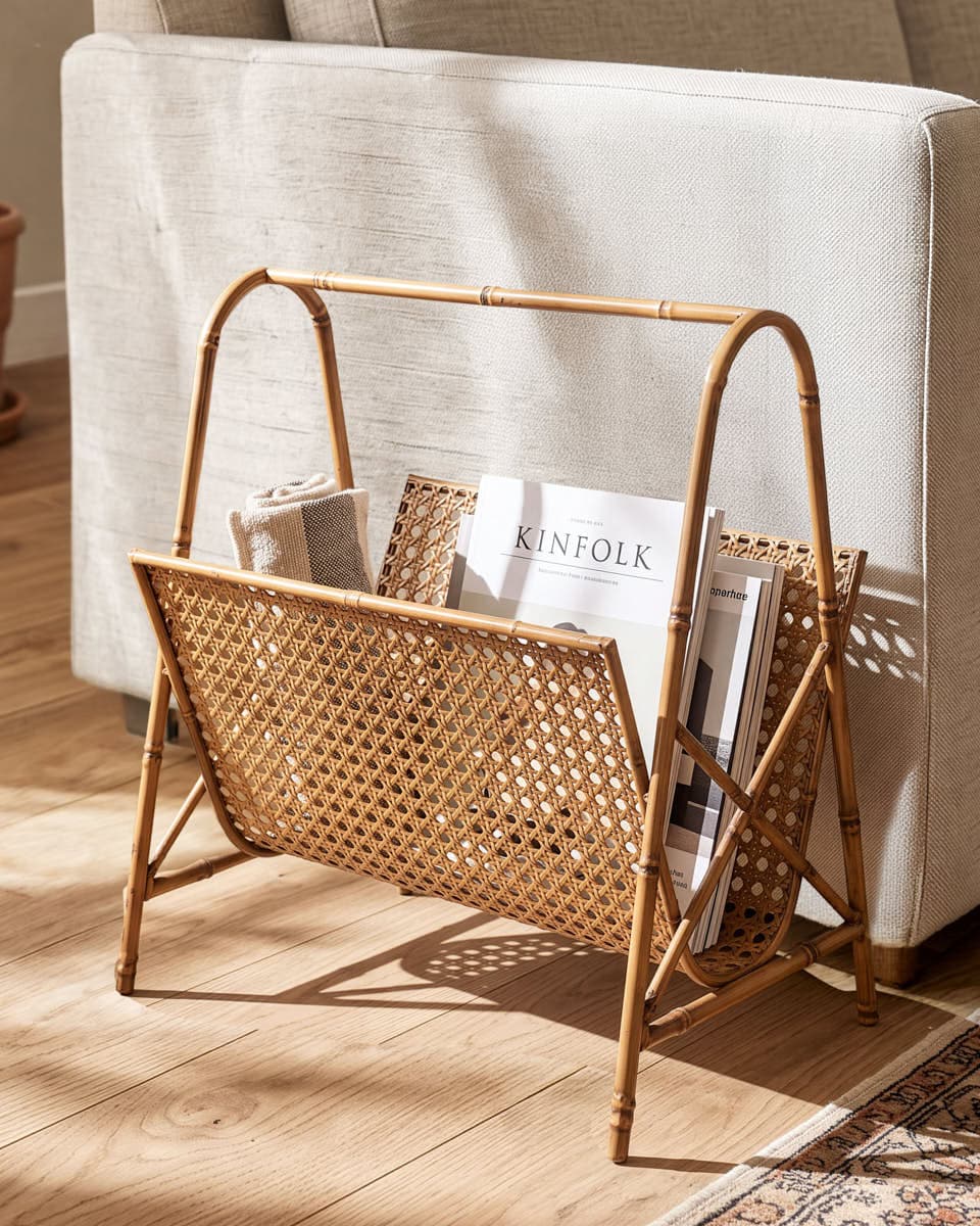 Bamboo Effect Magazne Basket