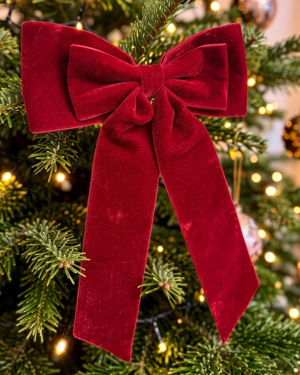 Velvet Bow with Clip 30cm